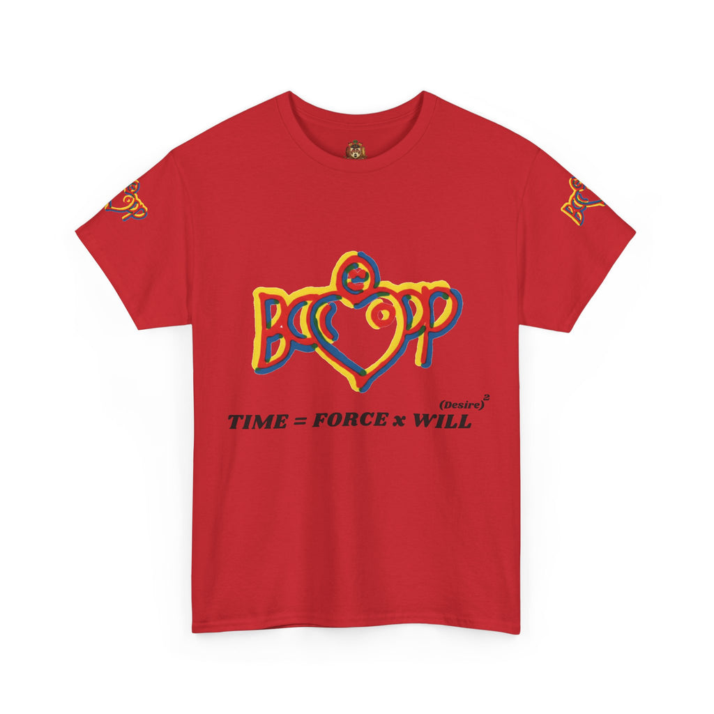 Boop Heart Tee — "TIME = FORCE x WILL" Graphic T‑Shirt Original Stanley Bostwick