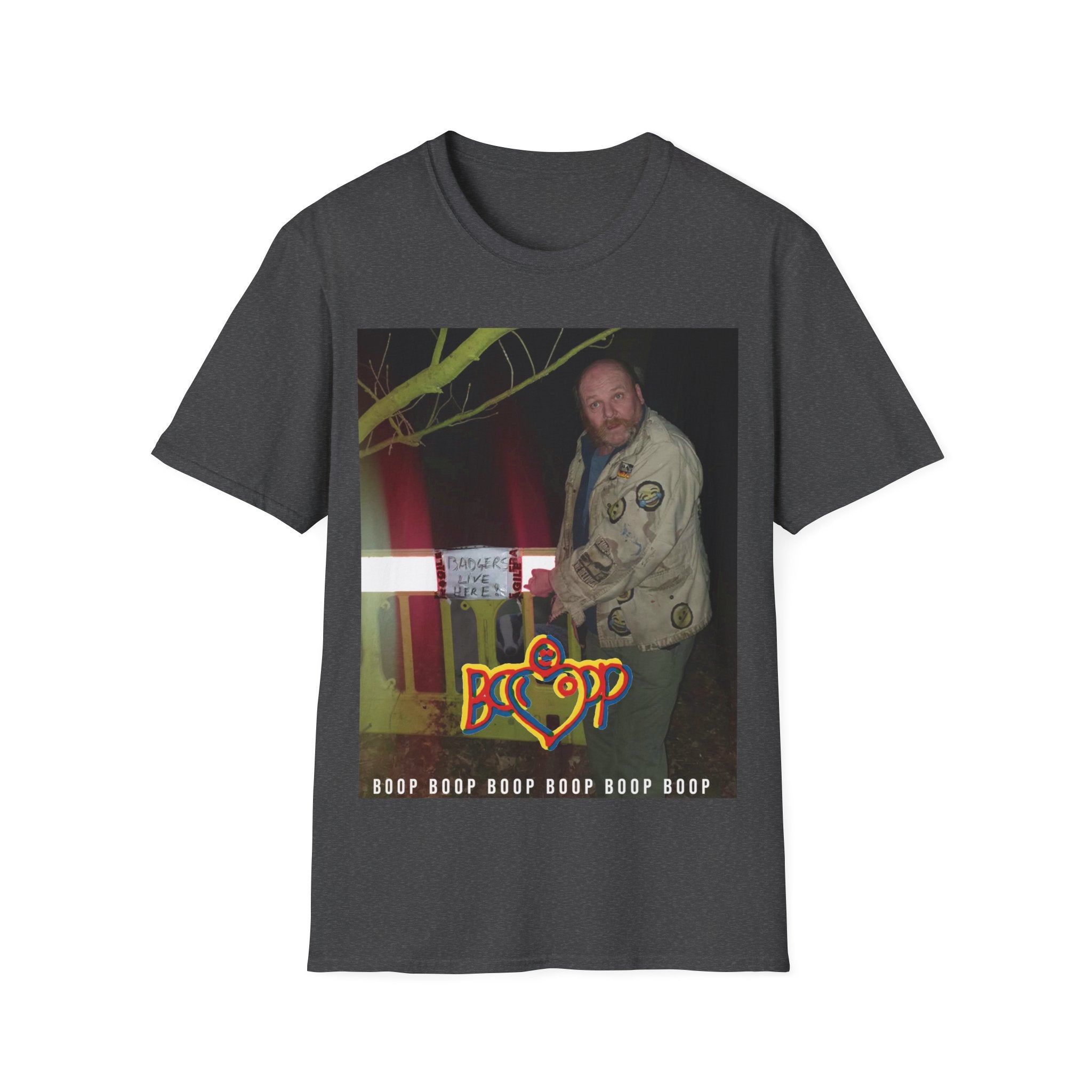 Photo Graphic T-Shirt — "Badgers Live Here" Retro Photo Tee