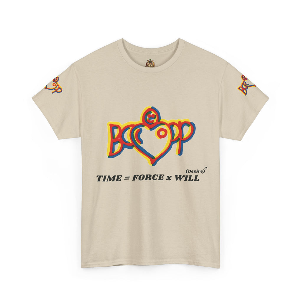 Boop Heart Tee — "TIME = FORCE x WILL" Graphic T‑Shirt Original Stanley Bostwick