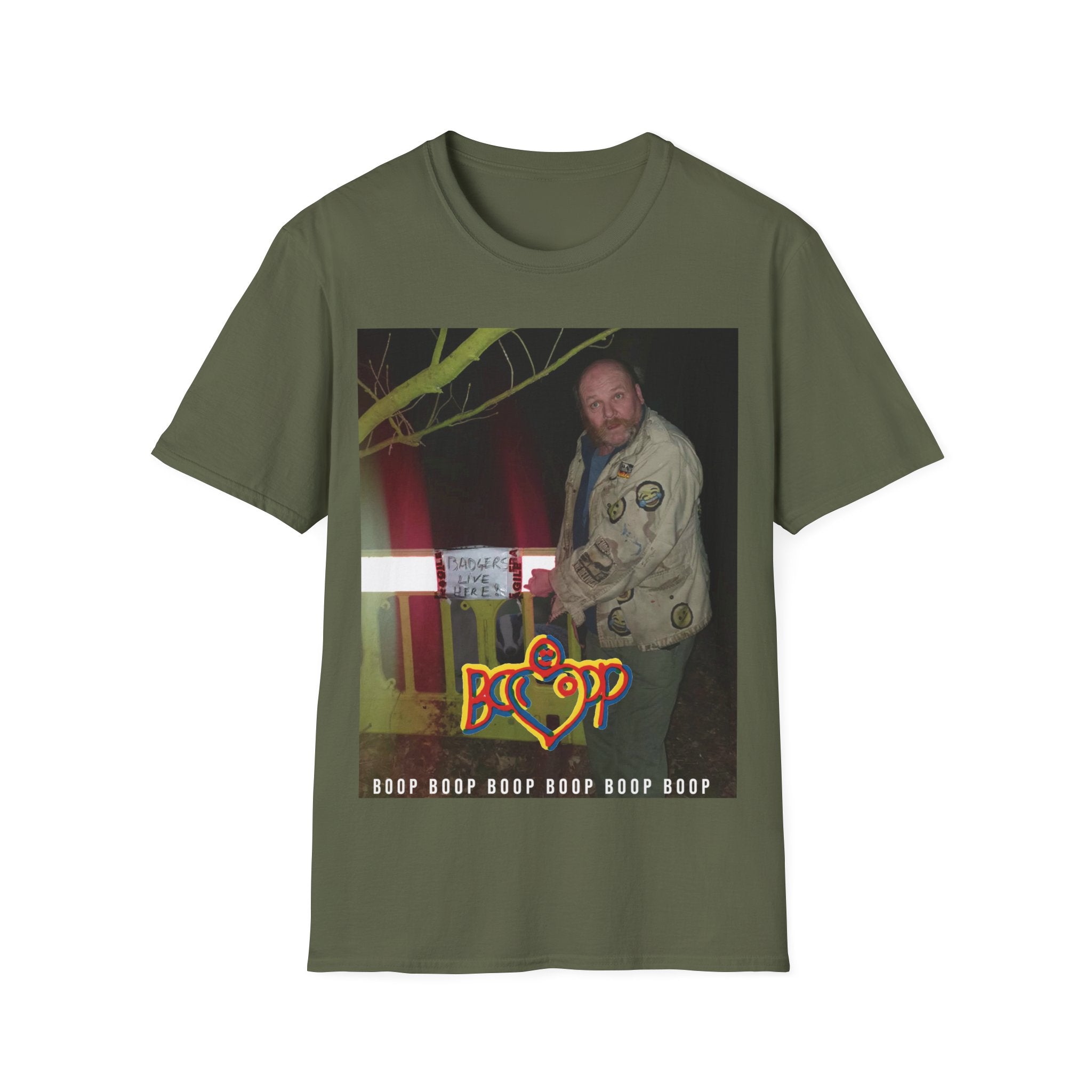 Photo Graphic T-Shirt — "Badgers Live Here" Retro Photo Tee