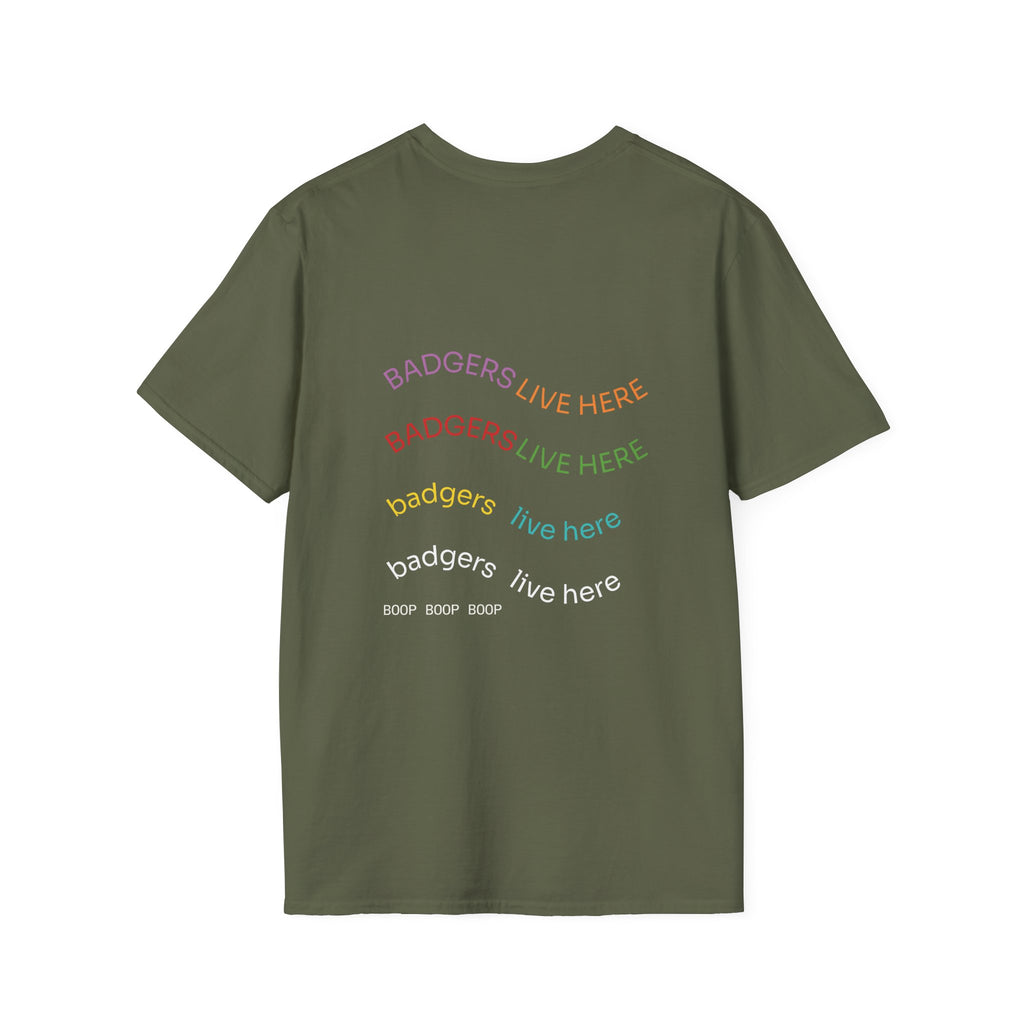 Photo Graphic T-Shirt — "Badgers Live Here" Retro Photo Tee