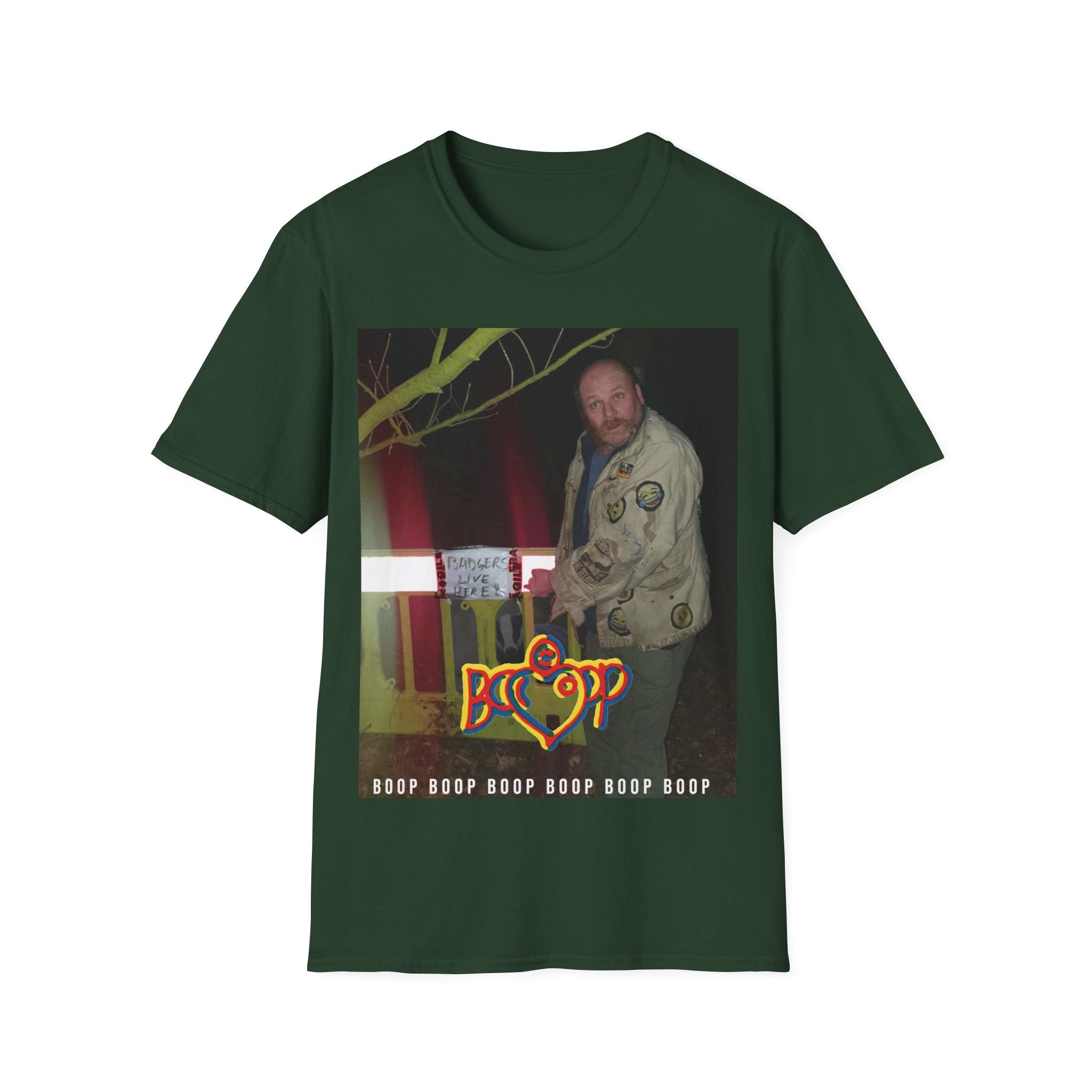 Photo Graphic T-Shirt — "Badgers Live Here" Retro Photo Tee