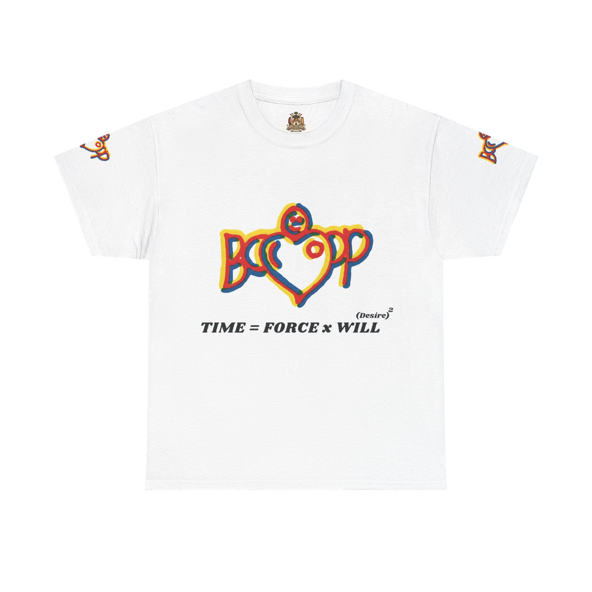 Boop Heart Tee — "TIME = FORCE x WILL" Graphic T‑Shirt Original Stanley Bostwick
