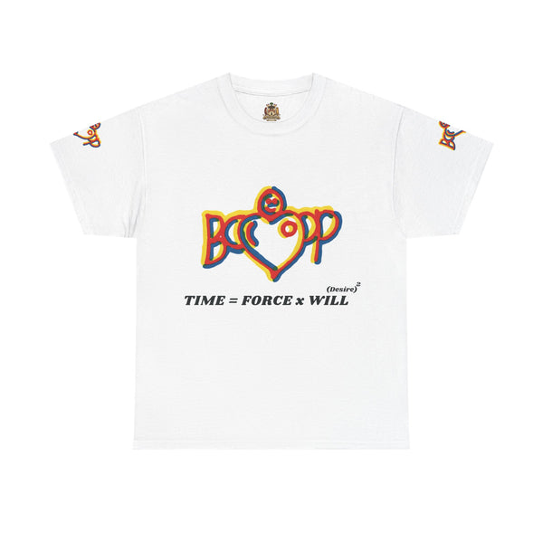 Boop Heart Tee — "TIME = FORCE x WILL" Graphic T‑Shirt Original Stanley Bostwick