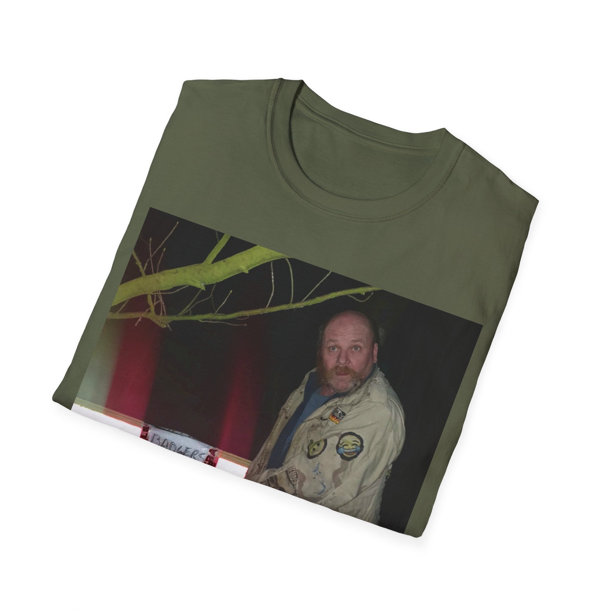 Photo Graphic T-Shirt — "Badgers Live Here" Retro Photo Tee