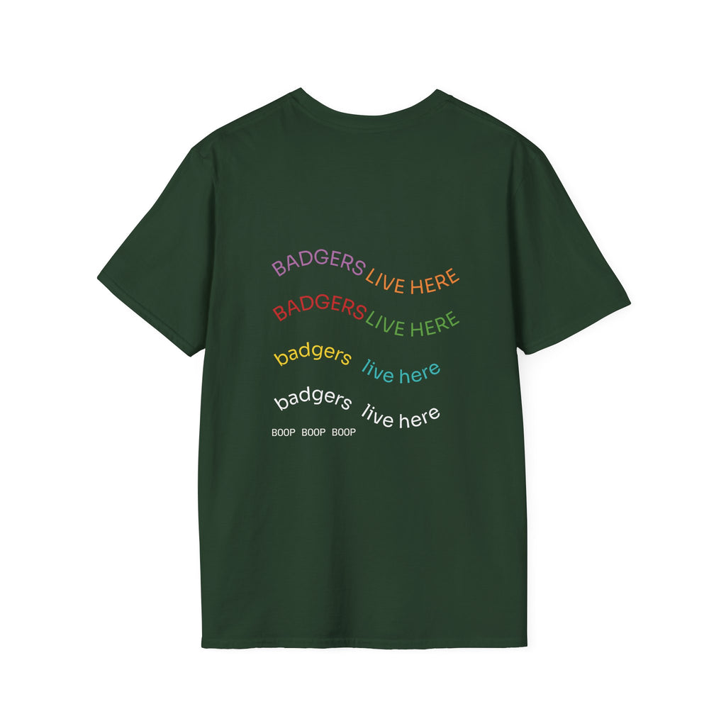 Photo Graphic T-Shirt — "Badgers Live Here" Retro Photo Tee