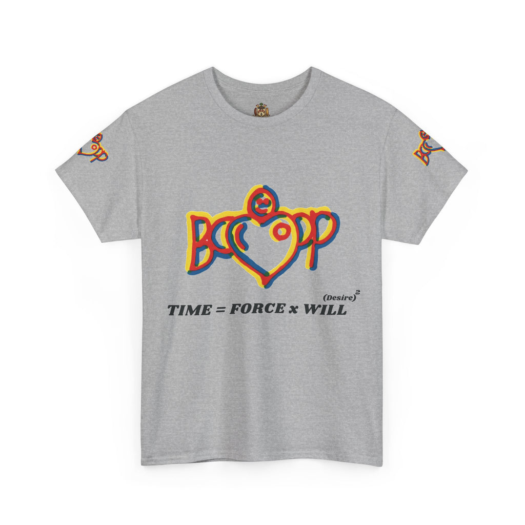 Boop Heart Tee — "TIME = FORCE x WILL" Graphic T‑Shirt Original Stanley Bostwick