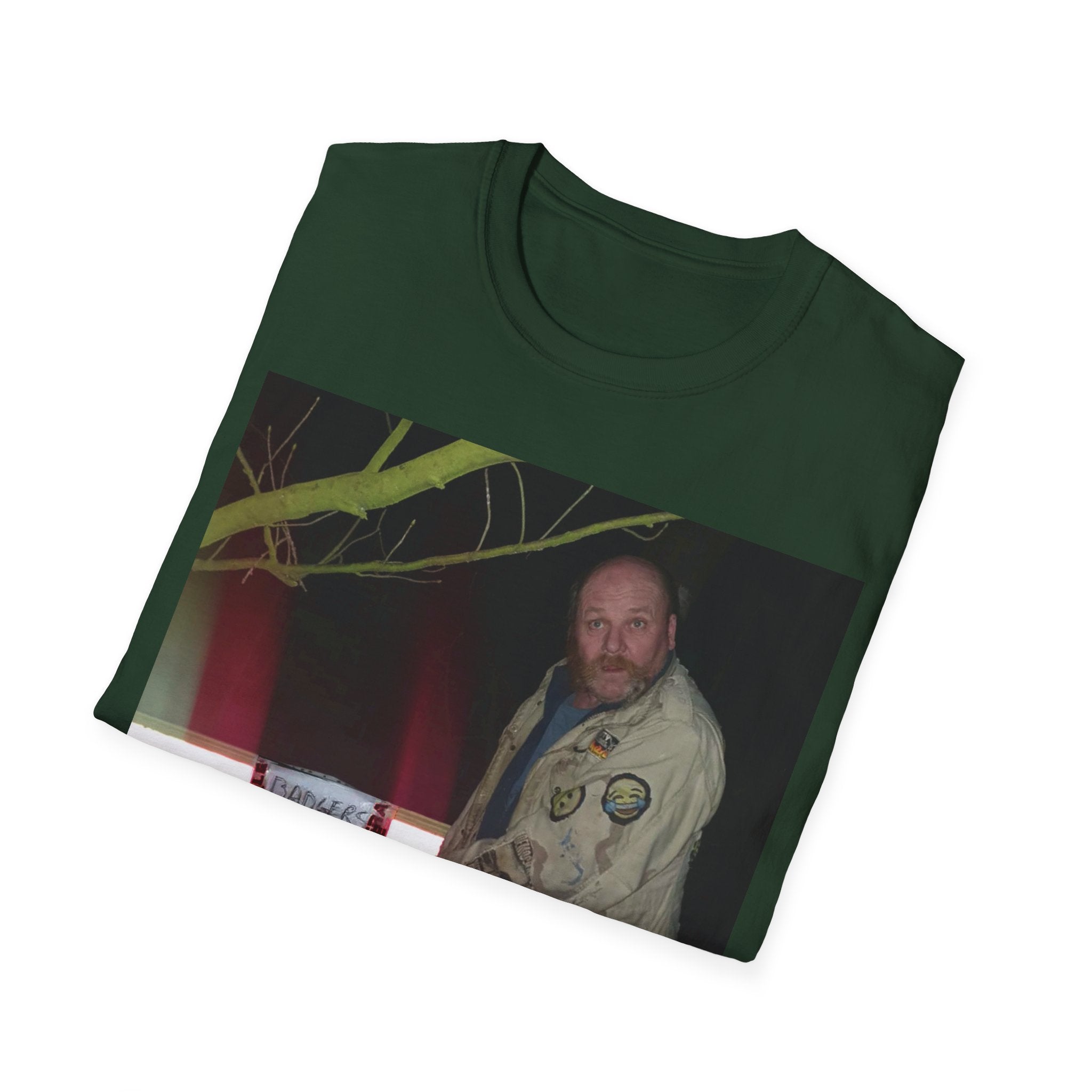 Photo Graphic T-Shirt — "Badgers Live Here" Retro Photo Tee