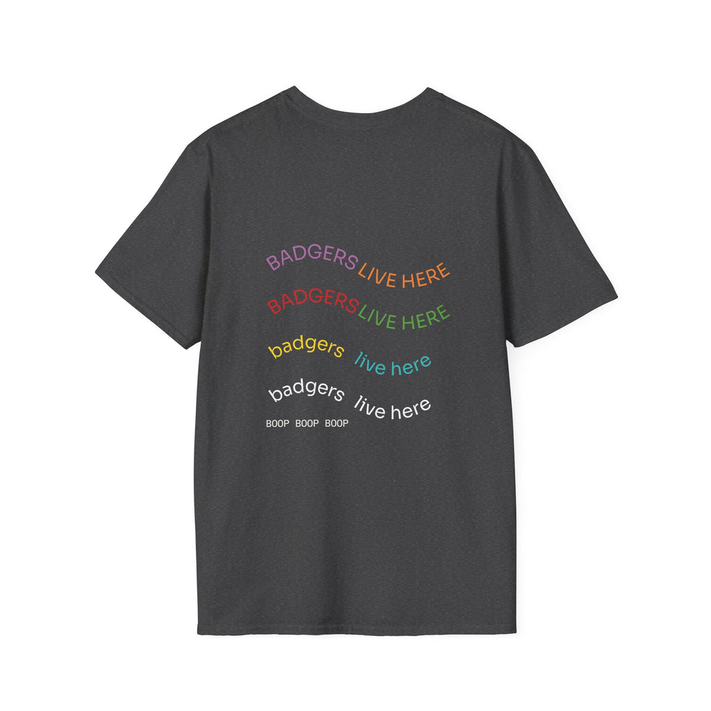 Photo Graphic T-Shirt — "Badgers Live Here" Retro Photo Tee