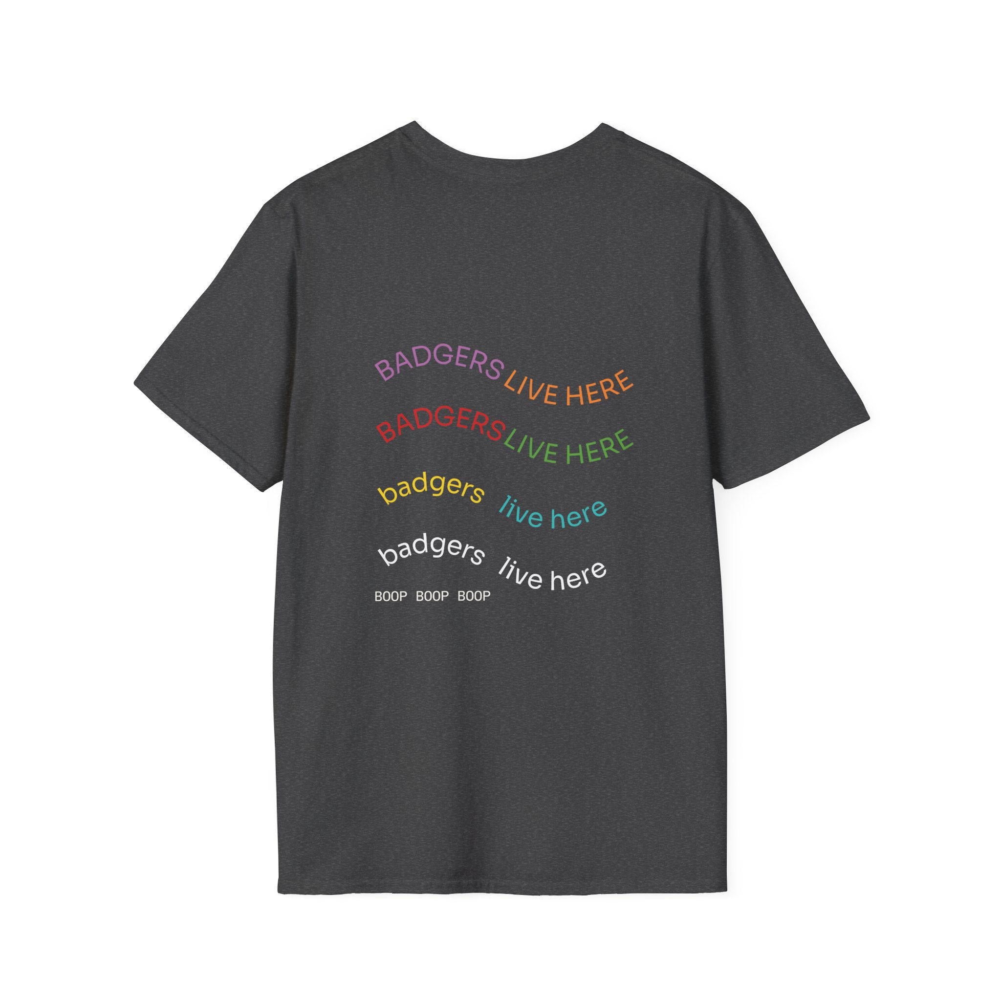 Photo Graphic T-Shirt — "Badgers Live Here" Retro Photo Tee